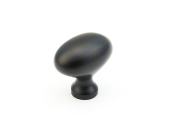 Schaub and Company, Traditional, 1 3/8" Egg Oval Knob, Flat Black