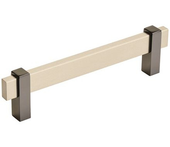 Amerock, Mulino, 5 1/16" (128mm) Bar Pull, Silver Champagne/Black Nickel