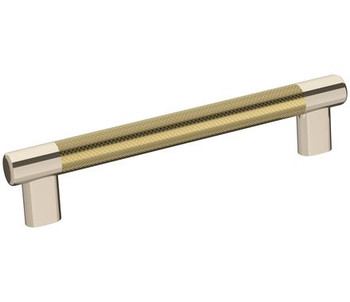 Amerock, Esquire, 6 5/16" (160mm) Bar Pull, Polished Nickel / Golden Champagne