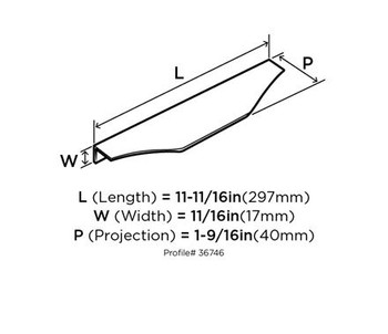 Amerock, Aloft, 8 9/16" (11 11/16" Total Length) Tab Pull - top