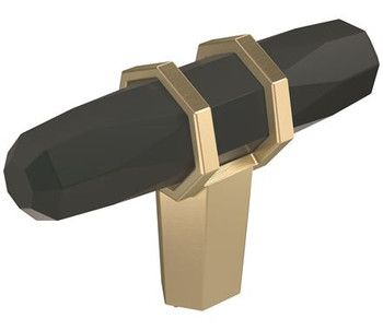 Amerock, London, 2 1/2" Pull Knob, Black Bronze / Golden Champagne