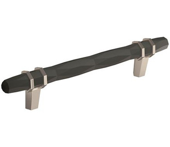 Amerock, London, 5 1/16" (128mm) Bar Pull, Black Bronze / Satin Nickel