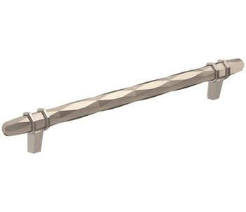 Amerock, London, 8" Bar Pull, Satin Nickel / Polished Chrome