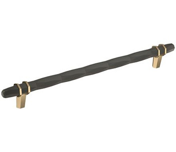 Amerock, London, 10 1/16" (256mm) Bar Pull, Black Bronze / Golden Champagne