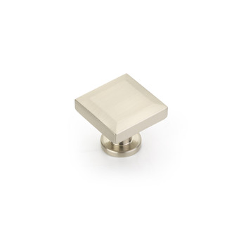 Schaub and Company, Heathrow, 1 1/4" Square Knob, Brushed Nickel