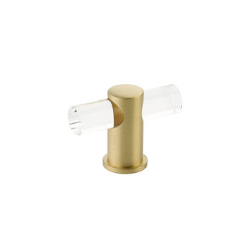 Schaub and Company, Lumiere, 2" Pull Knob, Clear Acrylic and Satin Brass