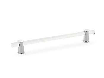 Schaub and Company, Lumiere, 8" Bar Pull, Clear Acrylic and Polished Chrome