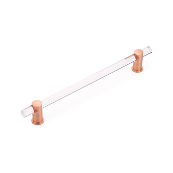 Schaub and Company, Lumiere, 12" (305mm) Bar Appliance Pull, Clear Acrylic and Brushed Rose Gold