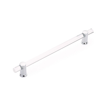 Schaub and Company, Lumiere, 12" (305mm) Bar Appliance Pull, Clear Acrylic and Polished Chrome