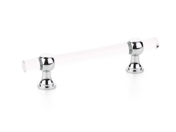 Schaub and Company, Lumiere Transitional, 4" Adjustable Bar Pull, Clear Acrylic and Polished Chrome