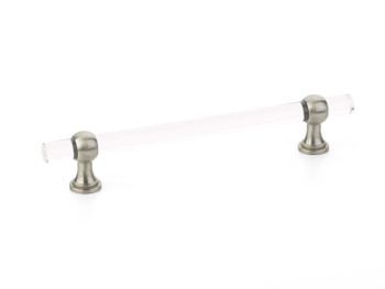 Schaub and Company, Lumiere Transitional, 6" Adjustable Bar Pull, Clear Acrylic and Satin Nickel
