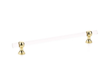 Schaub and Company, Lumiere Transitional, 8" Adjustable Bar Pull, Clear Acrylic and Polished Brass