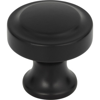 Atlas Homewares, Bradbury, 1 1/4" Round Knob, Matte Black