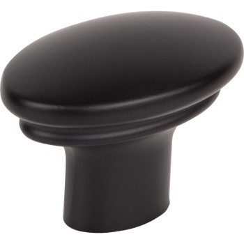 Top Knobs, Ellis, Julian, 1 3/8" Oval Knob, Flat Black - Angle View