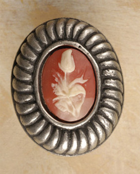 Anne at Home, Charlotte Insert Medium Knob - Shown with Carnelian Cameo