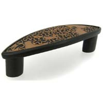 Anne at Home, Meadow 3" Pull - Shown in finish #7.21- Matte Black base with Antique Gold insert