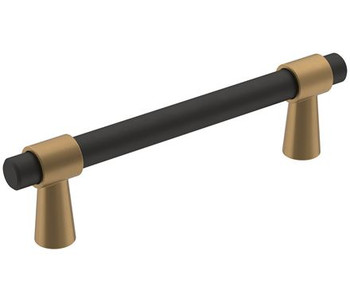 Amerock, Mergence, 3 3/4" (96mm) Bar Pull, Matte Black with Champagne Bronze