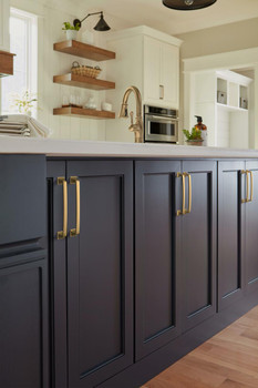 Amerock, Ville, 6 5/16" (160mm) Curved Pull, Champagne Bronze - installed