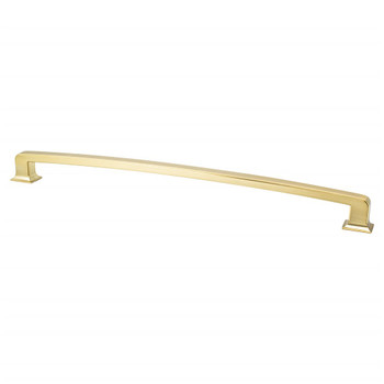 Berenson, Hearthstone, 18" Curved Appliance Pull, Modern Brushed Gold