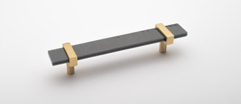 Sietto, Adjustable, Straight Pull, 7" Overall Length, Slate Grey with Satin Brass Base