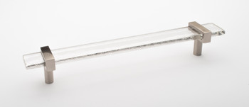 Sietto, Adjustable, Straight Pull, 9" Overall Length, Clear with Satin Nickel Base