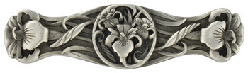 Notting Hill, Nouveau, River Iris, 3" Straight Pull, Antique Pewter