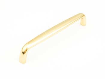 Schaub and Company, Traditional, 10" Curved Appliance Pull, Polished Brass