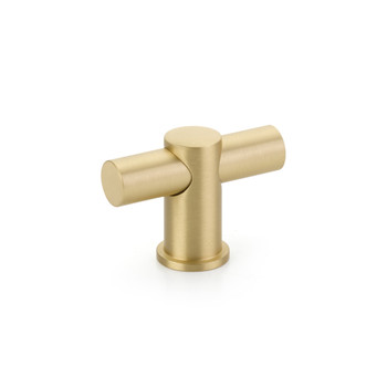 Schaub and Company, Fonce, 2" T Knob, Satin Brass