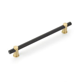 Schaub and Company, Fonce, 8" Bar Pull, Matte Black / Satin Brass