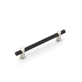 Schaub and Company, Fonce, 6" Bar Pull, Matte Black / Polished Nickel