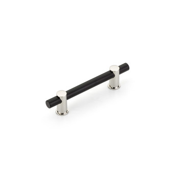 Schaub and Company, Fonce, 4" Bar Pull, Matte Black / Polished Nickel