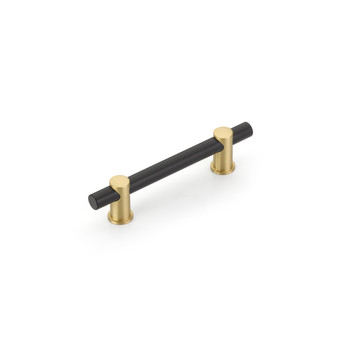 Schaub and Company, Fonce, 4" Bar Pull, Matte Black / Satin Brass