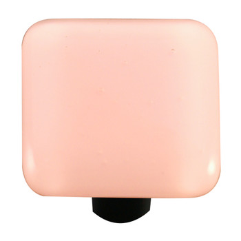 Aquila Art Glass, Solids, 1 1/2" Square Knob, Petal Pink