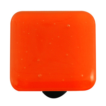 Aquila Art Glass, Solids, 1 1/2" Square Knob, Opal Orange
