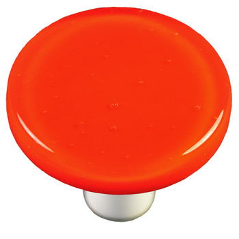 Aquila Art Glass, Solids, 1 1/2" Round Knob, Opal Orange