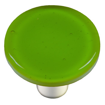 Aquila Art Glass, Solids, 1 1/2" Round Knob, Spring Green Transparent