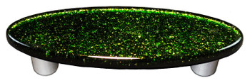 Aquila Art Glass, Solids, 3" Oval Straight Pull, Light Metallic Green