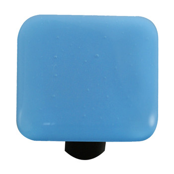 Aquila Art Glass, Solids, 1 1/2" Square Knob, Egyptian Blue