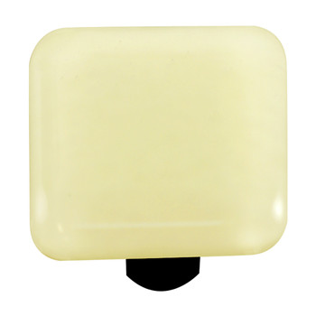 Aquila Art Glass, Solids, 1 1/2" Square Knob, French Vanilla