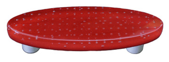 Aquila Art Glass, Bubbles, 3" Oval Straight Pull, Red