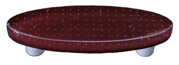 Aquila Art Glass, Bubbles, 3" Oval Straight Pull, Deep Red