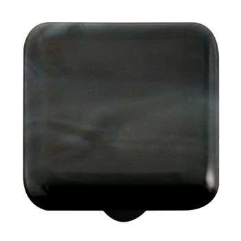 Aquila Art Glass, Swirls, 1 1/2" Square Knob, Charcoal Swirl