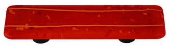 Aquila Art Glass, Mardi Gras, 3" Straight Pull, Orange and Red