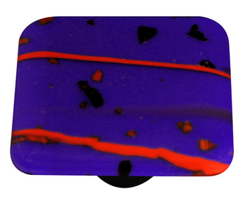 Aquila Art Glass, Mardi Gras, 1 1/2" Square Knob, Red and Cobalt Blue