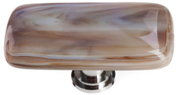 Sietto, Reflective, Cirrus, 2" Rectangle Knob, White and Brown