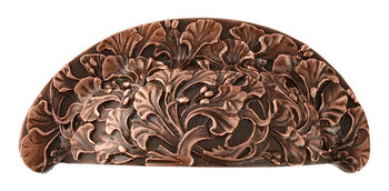 Notting Hill, Florals and Leaves, Florid Leaves, 3" Bin Pull, Antique Copper