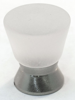 Cal Crystal, Athens, Polyester Cone with Solid Brass 25mm Knob, Clear, shown in Satin Nickel