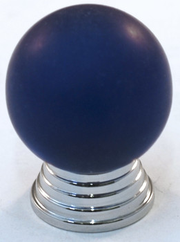 Cal Crystal, Athens, Polyester Round with Solid Brass 25mm Knob, Cobalt Blue, shown in Polished Chrome