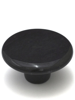 Cal Crystal, Marble, 1 3/4" Flat Top Knob, Black Marble