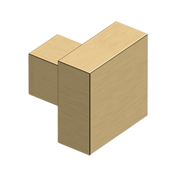 Deltana, 1 1/4" Modern Square knob, Brushed Brass